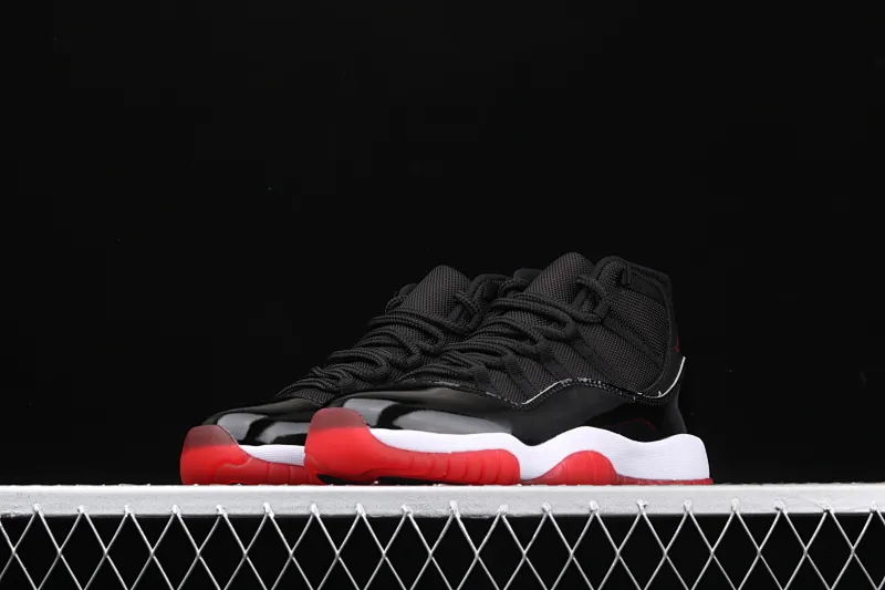 All categories Air Jordan Jordan series basketball shoes Air Jordan 11 Air Jordan 11 "Bred" AJ11 Joe 11 patent leather black and red first year 2019 classic replica high-top women's basketball shoes 378038-061